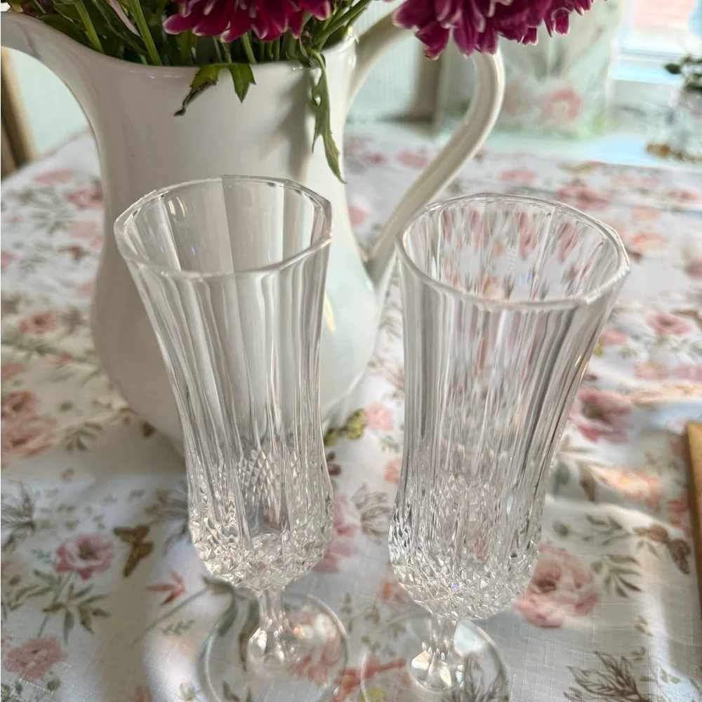 Cristal d’Arques Longchamp Crystal Champagne Flutes Set of 2 - Picture 2 of 7